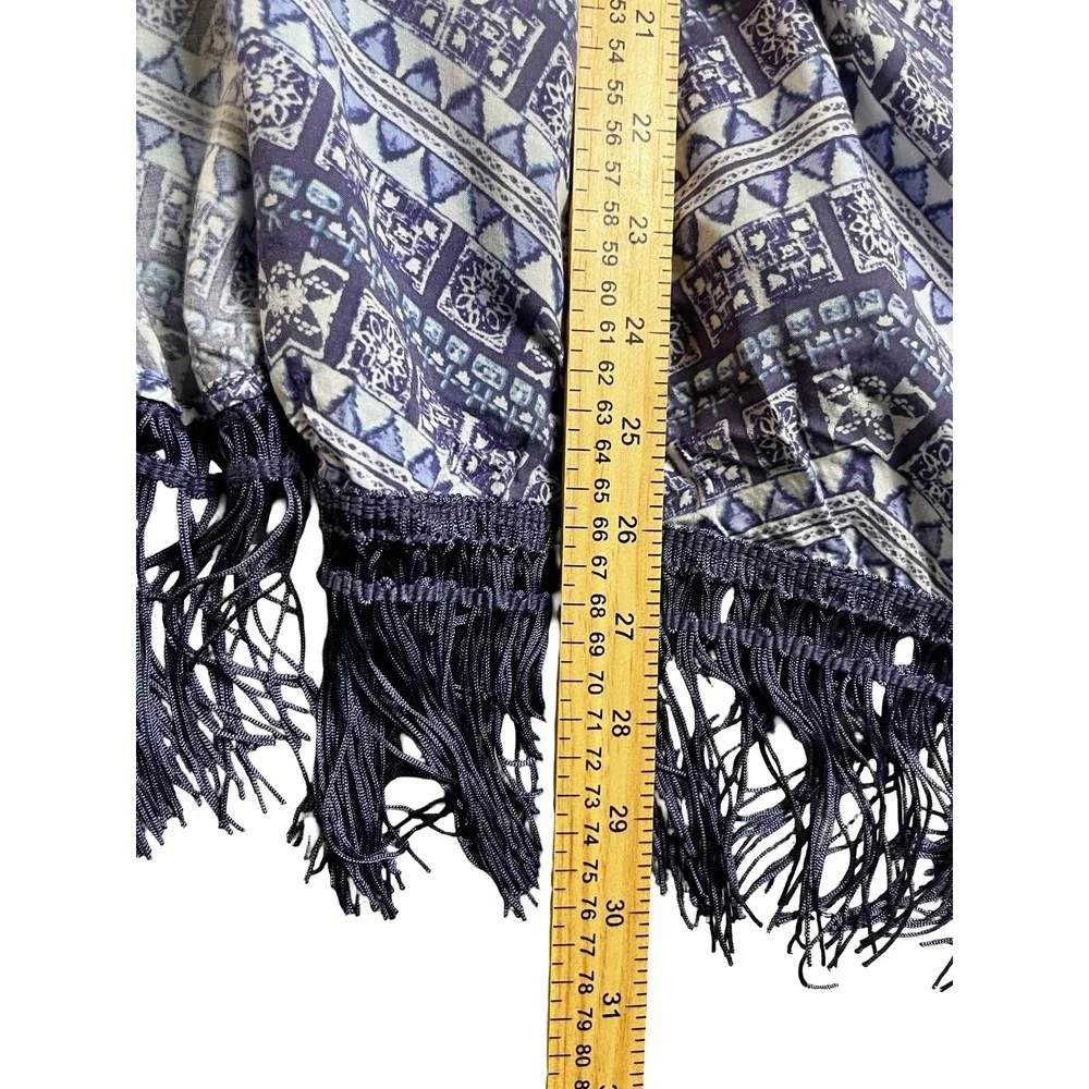 Victorias Secret Blue Geometric Fringe Kimono Wrap Swim Cover Up  XS/S